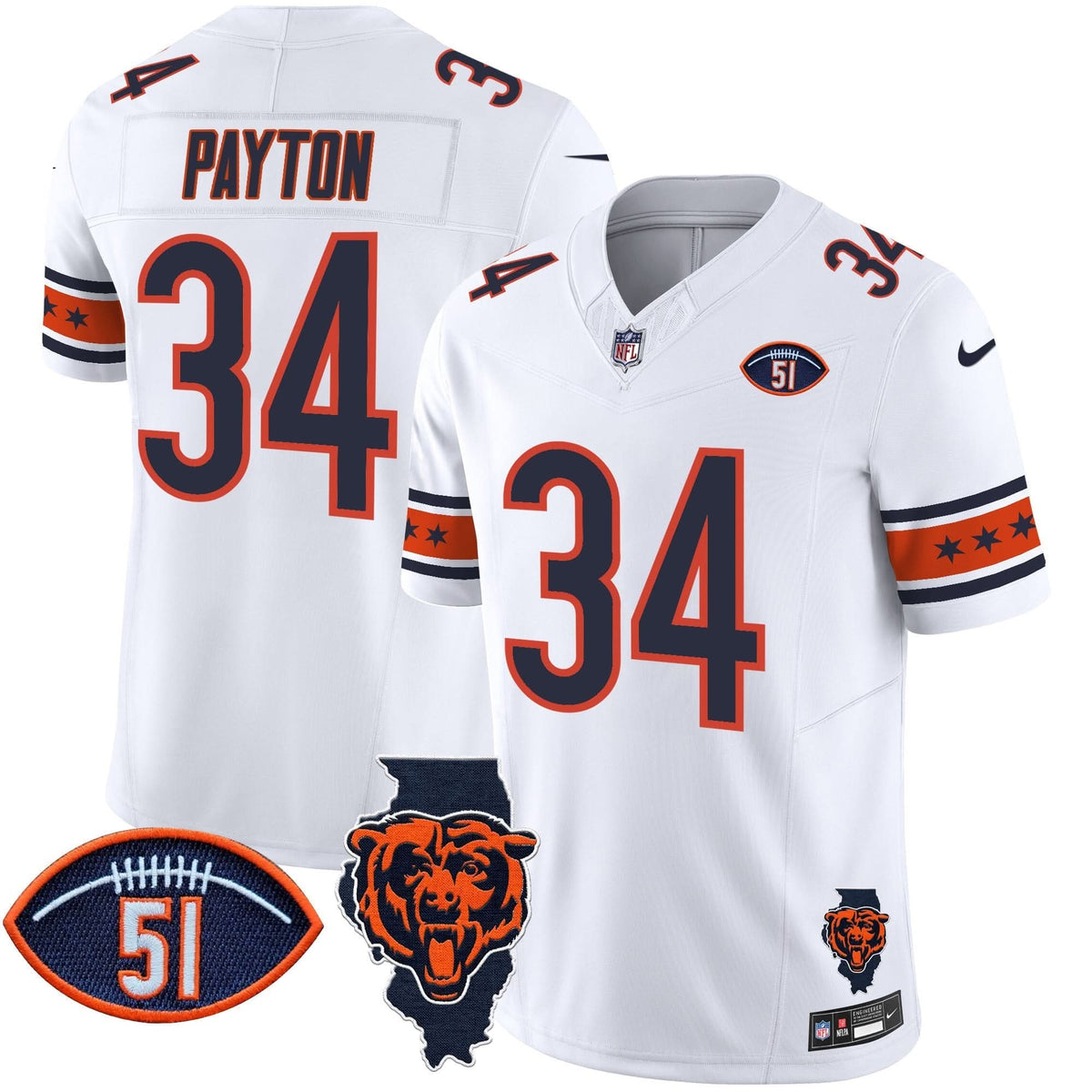 CHI Illinois & Dick Butkus Patch Vapor Limited Jersey - image 13