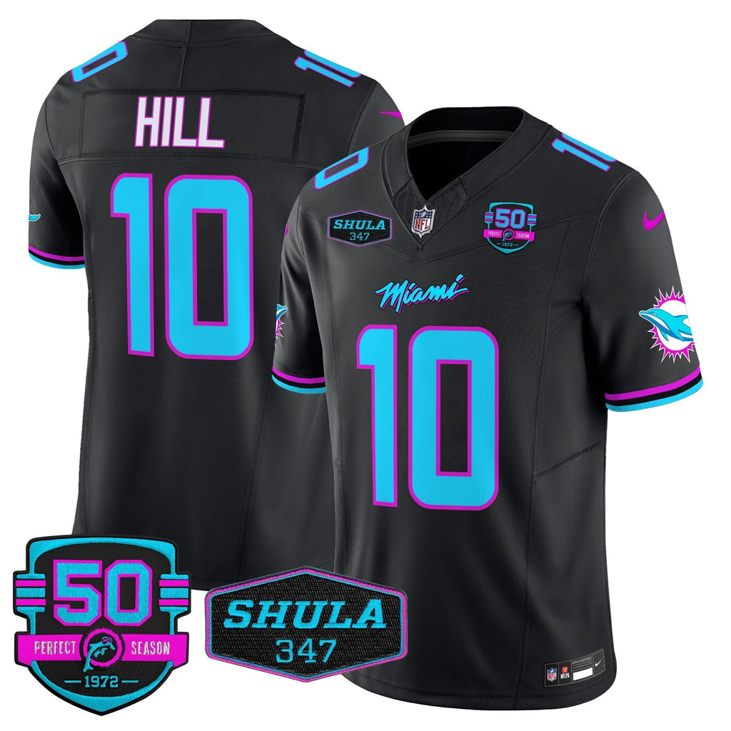 MIA "Miami Vice" Shula 347 & 50th Perfect Season Patch Vapor Limited Jersey - image 35
