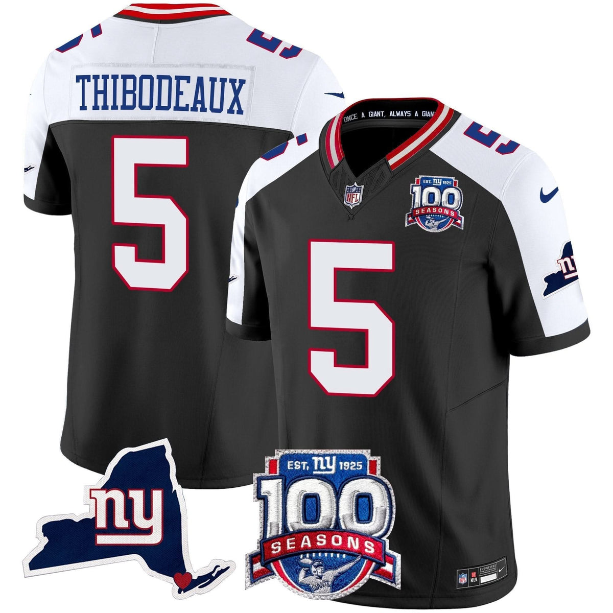 NYG 100th Season & State Patch Vapor Limited Jersey - image 8