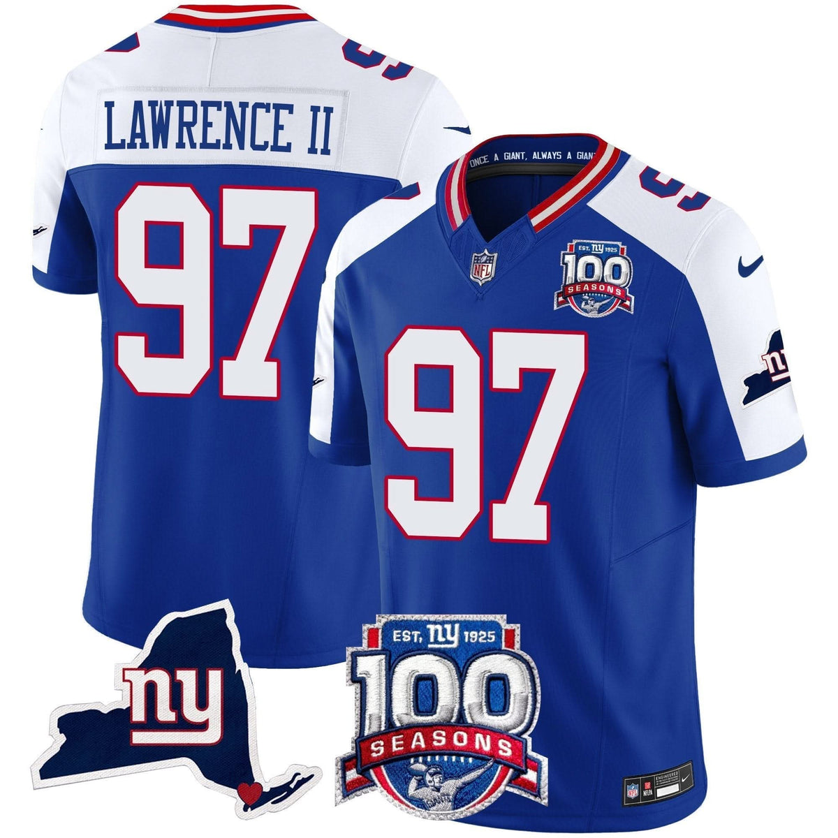 NYG 100th Season & State Patch Vapor Limited Jersey - image 18