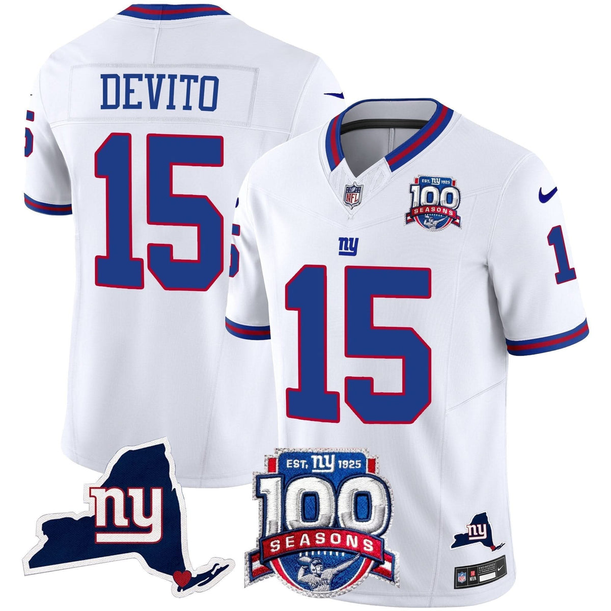 NYG 100th Season & State Patch Vapor Limited Jersey - image 30