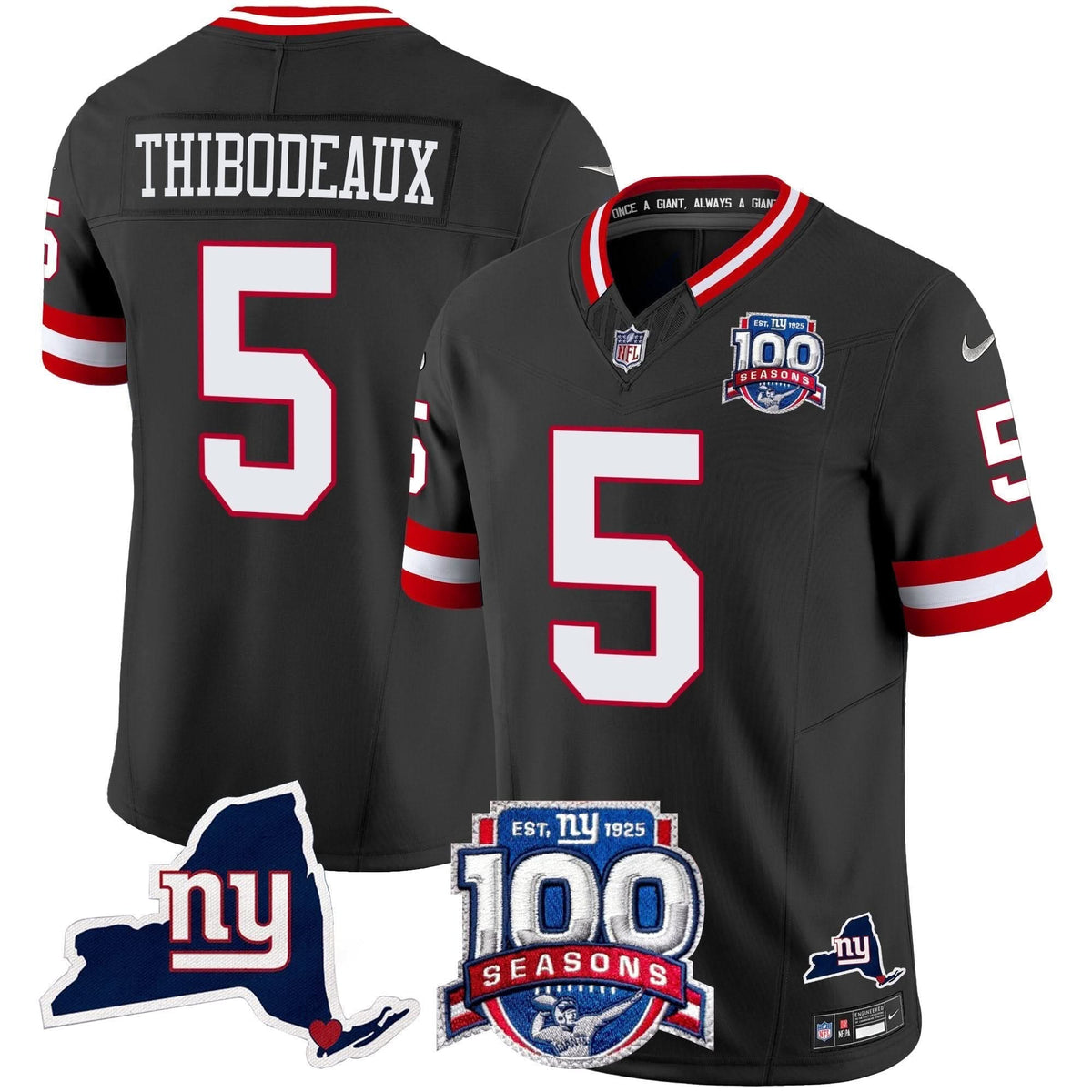 NYG 100th Season & State Patch Vapor Limited Jersey - image 53