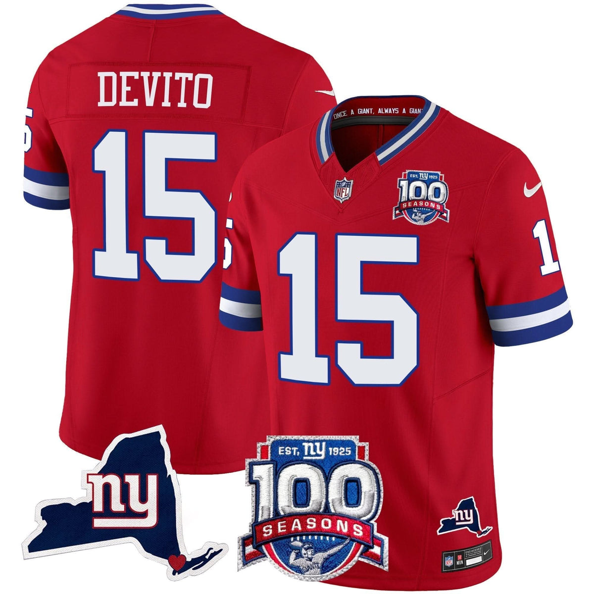 NYG 100th Season & State Patch Vapor Limited Jersey - image 39