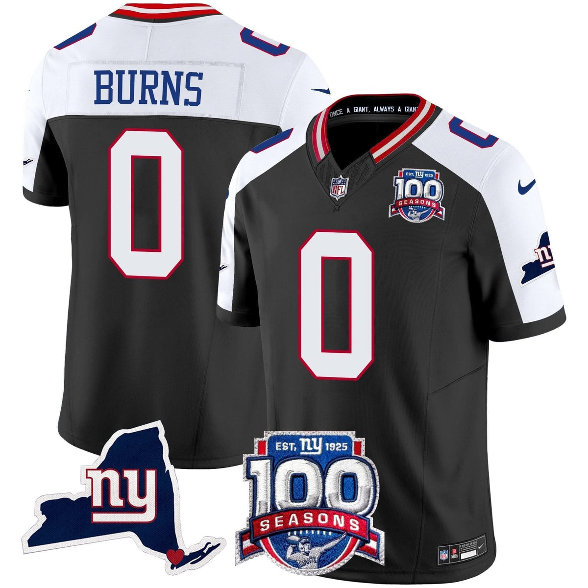 NYG 100th Season & State Patch Vapor Limited Jersey - image 6