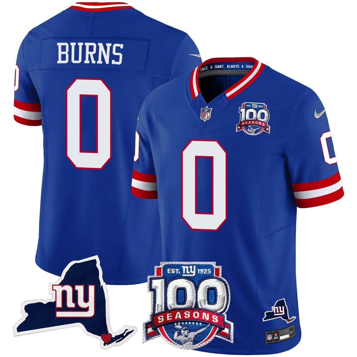 NYG 100th Season & State Patch Vapor Limited Jersey - image 24