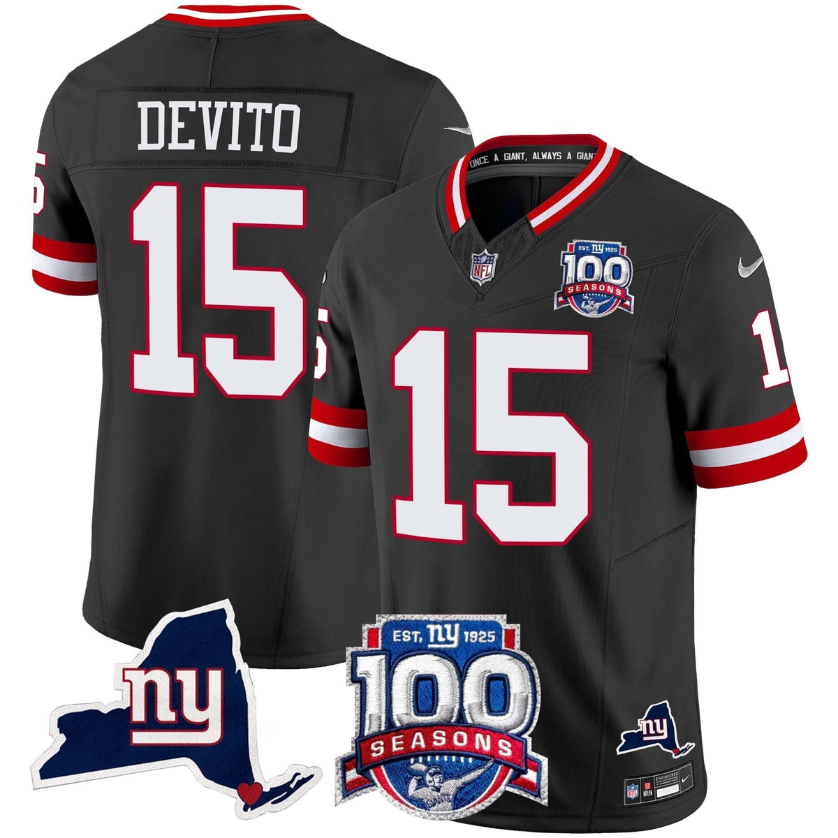 NYG 100th Season & State Patch Vapor Limited Jersey - image 48