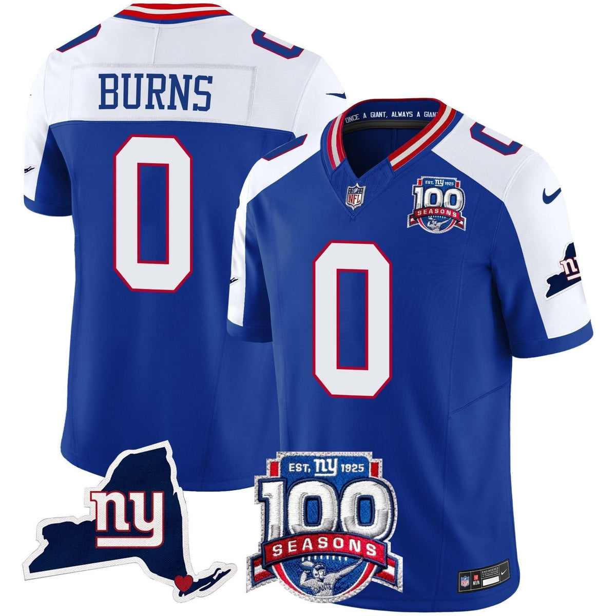 NYG 100th Season & State Patch Vapor Limited Jersey - image 15