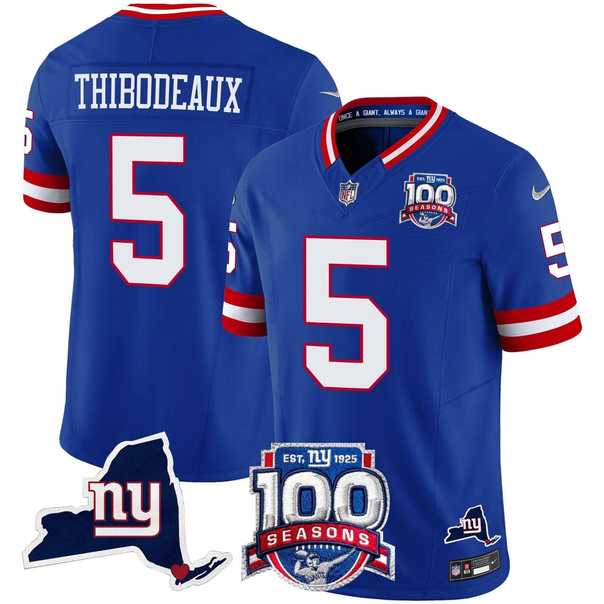 NYG 100th Season & State Patch Vapor Limited Jersey - image 26