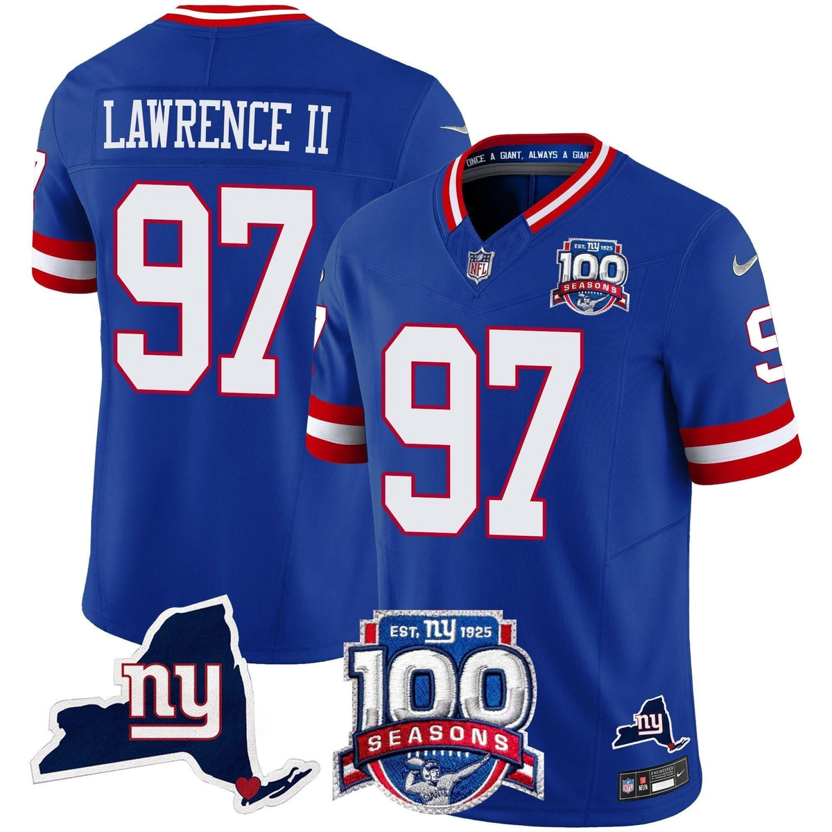 NYG 100th Season & State Patch Vapor Limited Jersey - image 27
