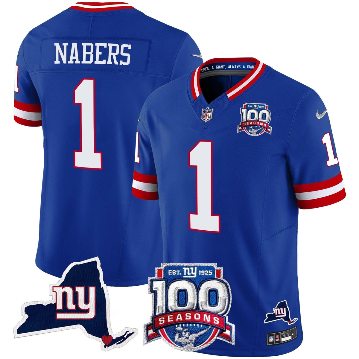 NYG 100th Season & State Patch Vapor Limited Jersey - image 23