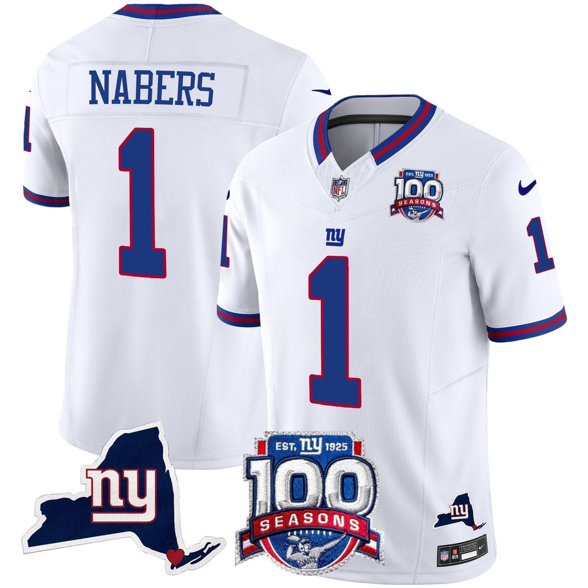NYG 100th Season & State Patch Vapor Limited Jersey - image 32