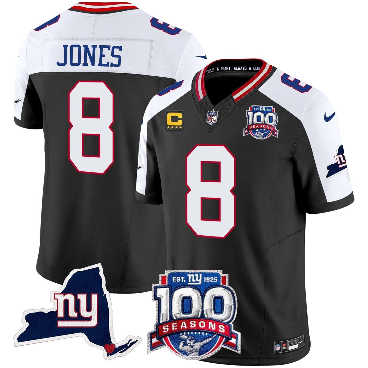 NYG 100th Season & State Patch Vapor Limited Jersey - image 4