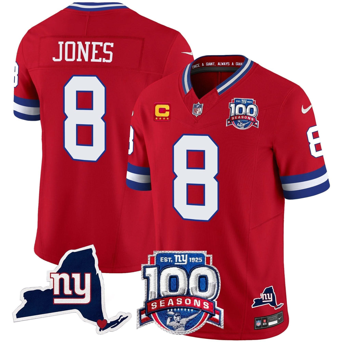 NYG 100th Season & State Patch Vapor Limited Jersey - image 40