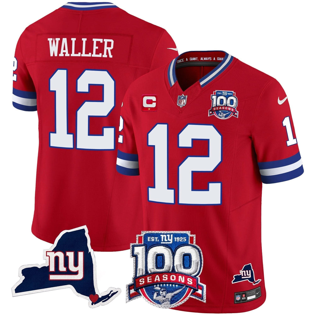 NYG 100th Season & State Patch Vapor Limited Jersey - image 43