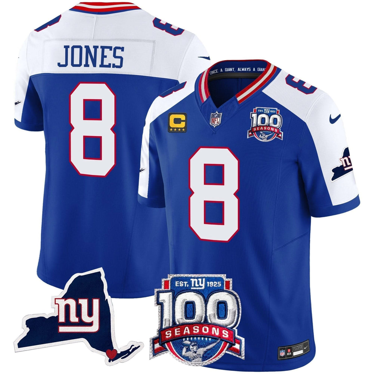 NYG 100th Season & State Patch Vapor Limited Jersey - image 13