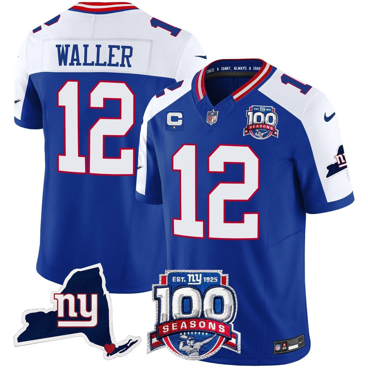 NYG 100th Season & State Patch Vapor Limited Jersey - image 16