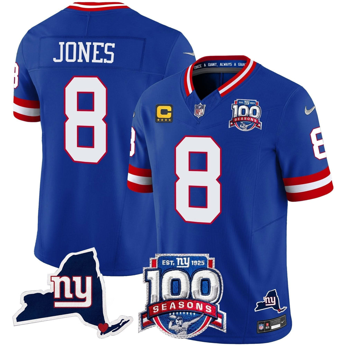 NYG 100th Season & State Patch Vapor Limited Jersey - image 22
