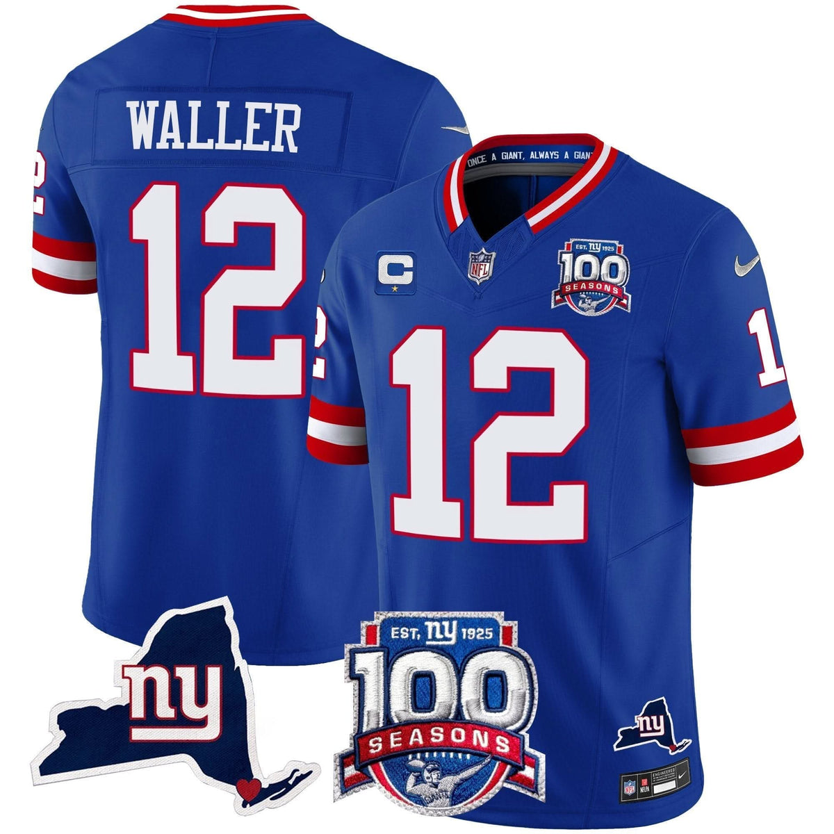 NYG 100th Season & State Patch Vapor Limited Jersey - image 25