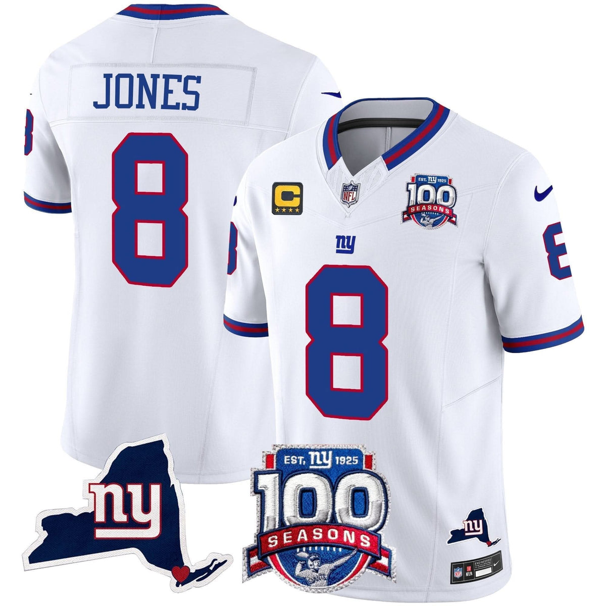 NYG 100th Season & State Patch Vapor Limited Jersey - image 31