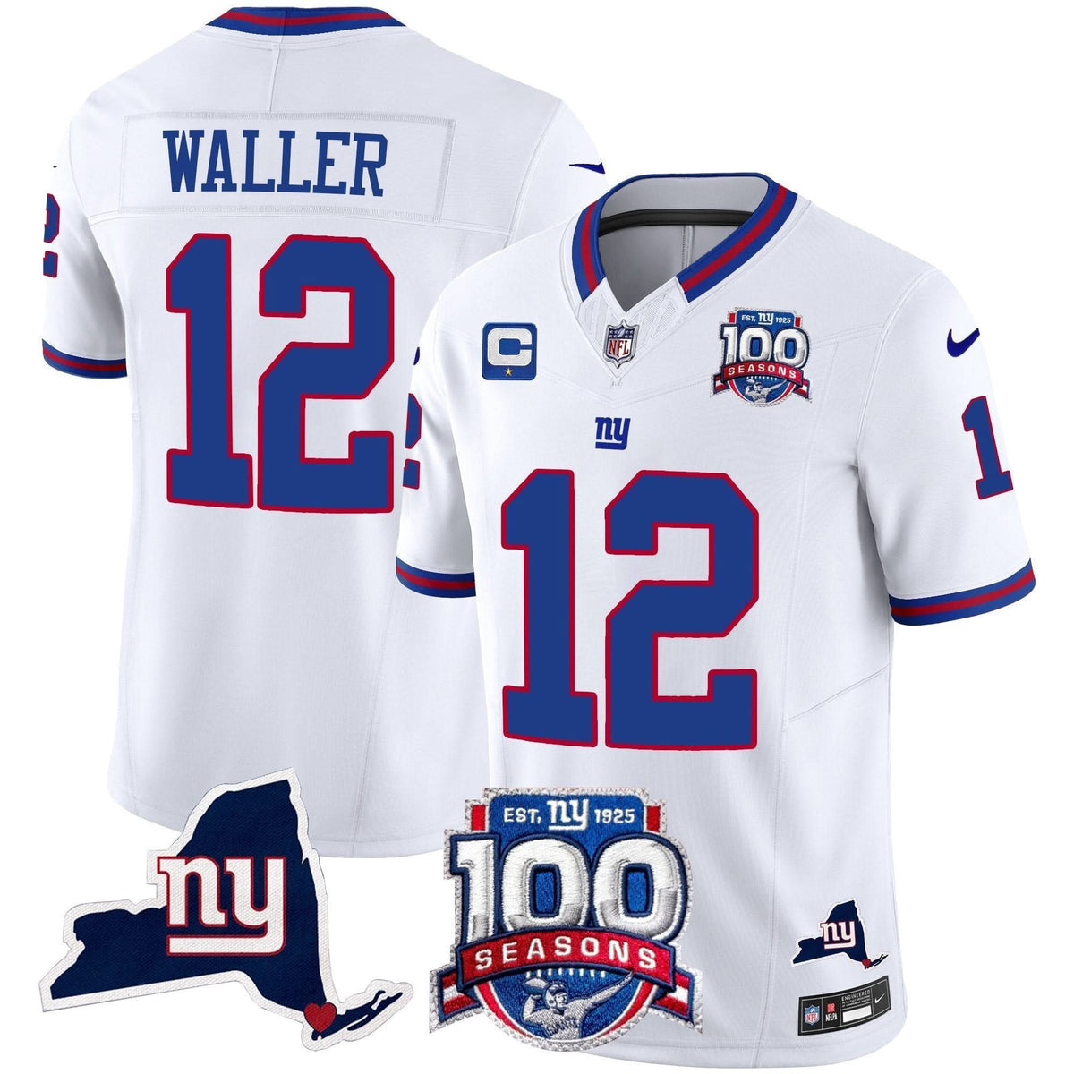 NYG 100th Season & State Patch Vapor Limited Jersey - image 34