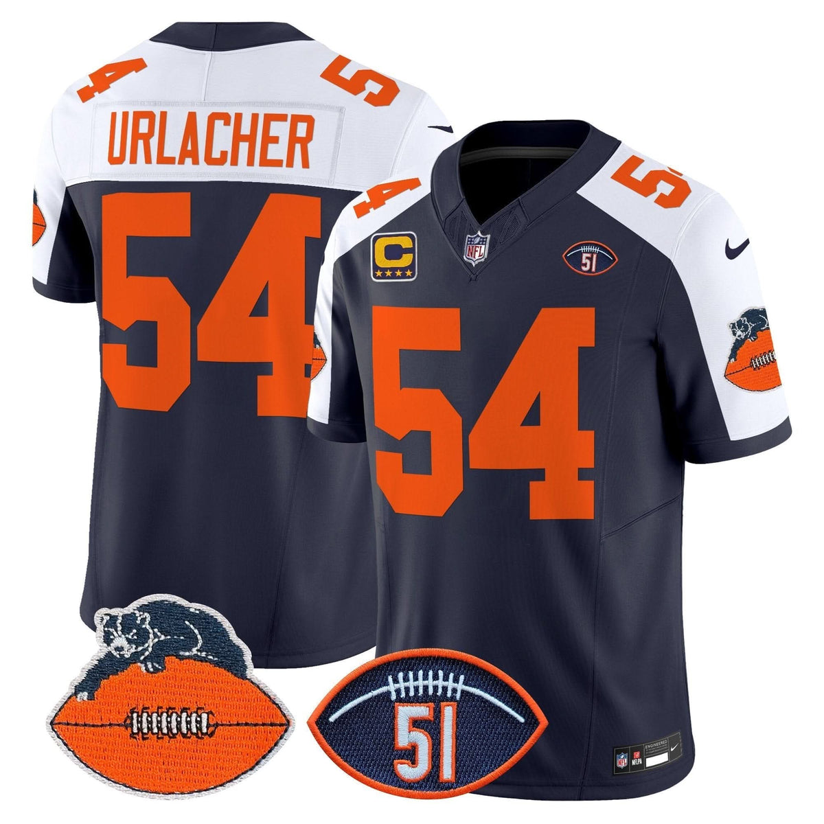 CB Dick Butkus Patch Throwback Vapor Limited Jersey - image 4