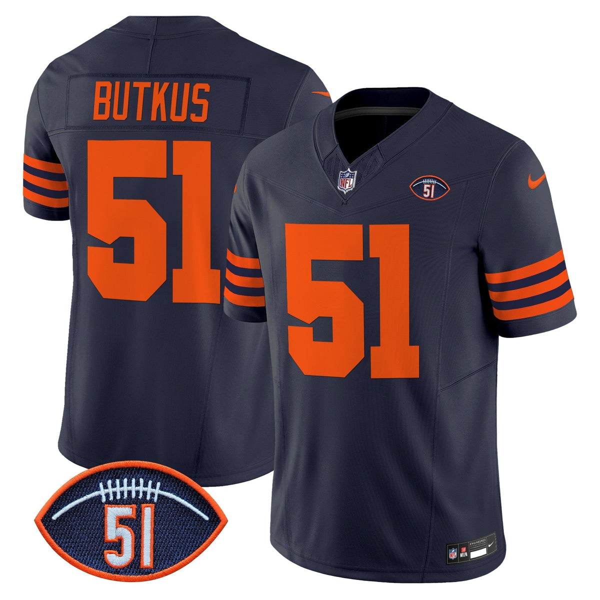 CHI Dick Butkus Patch Throwback Vapor Limited Jersey - image 16