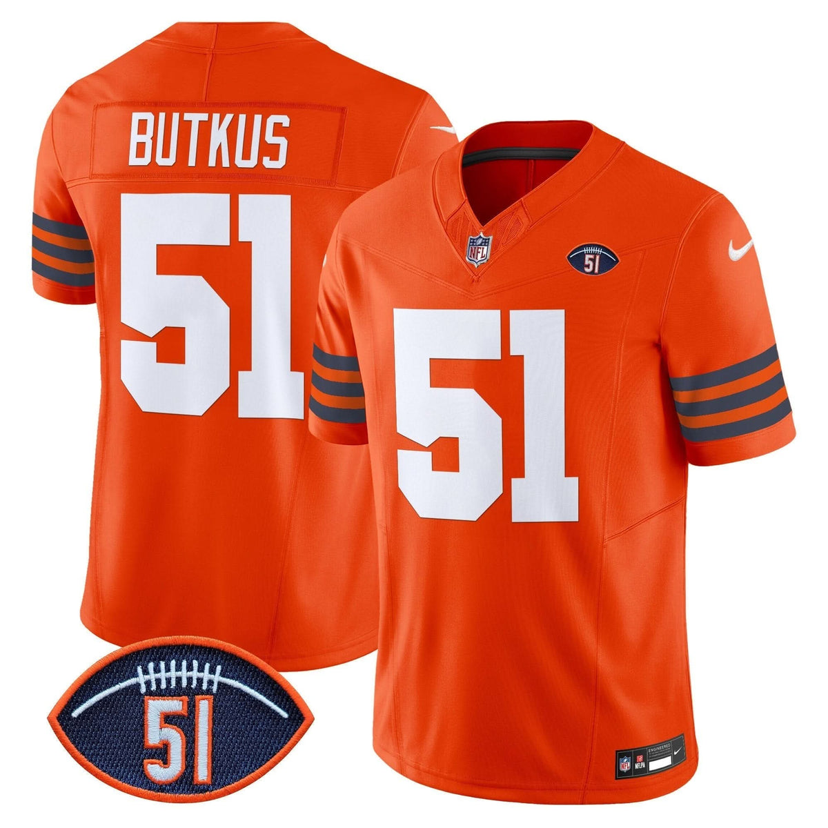 CB Dick Butkus Patch Throwback Vapor Limited Jersey - image 30
