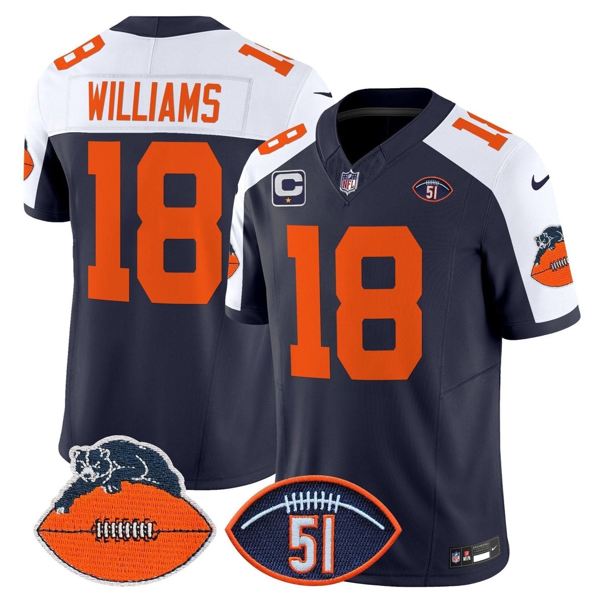 CB Dick Butkus Patch Throwback Vapor Limited Jersey - image 1