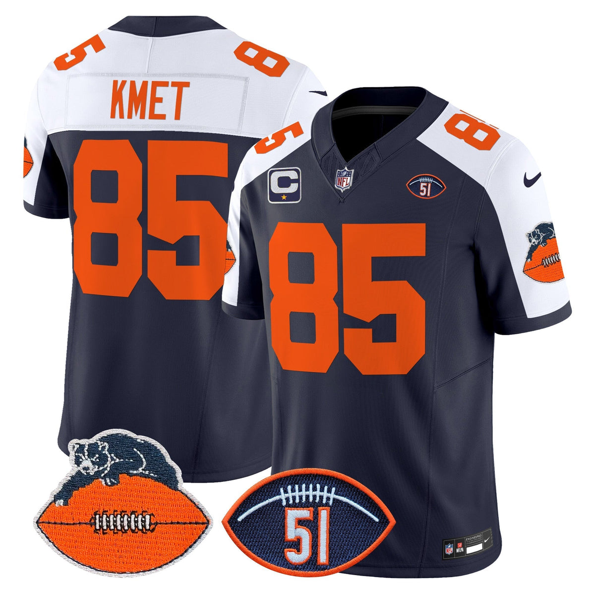 CHI Dick Butkus Patch Throwback Vapor Limited Jersey - image 7