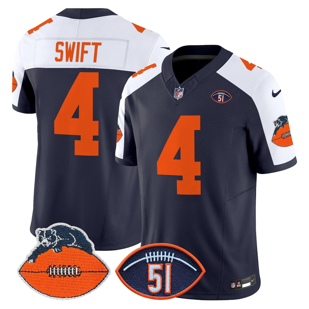 CB Dick Butkus Patch Throwback Vapor Limited Jersey - image 3