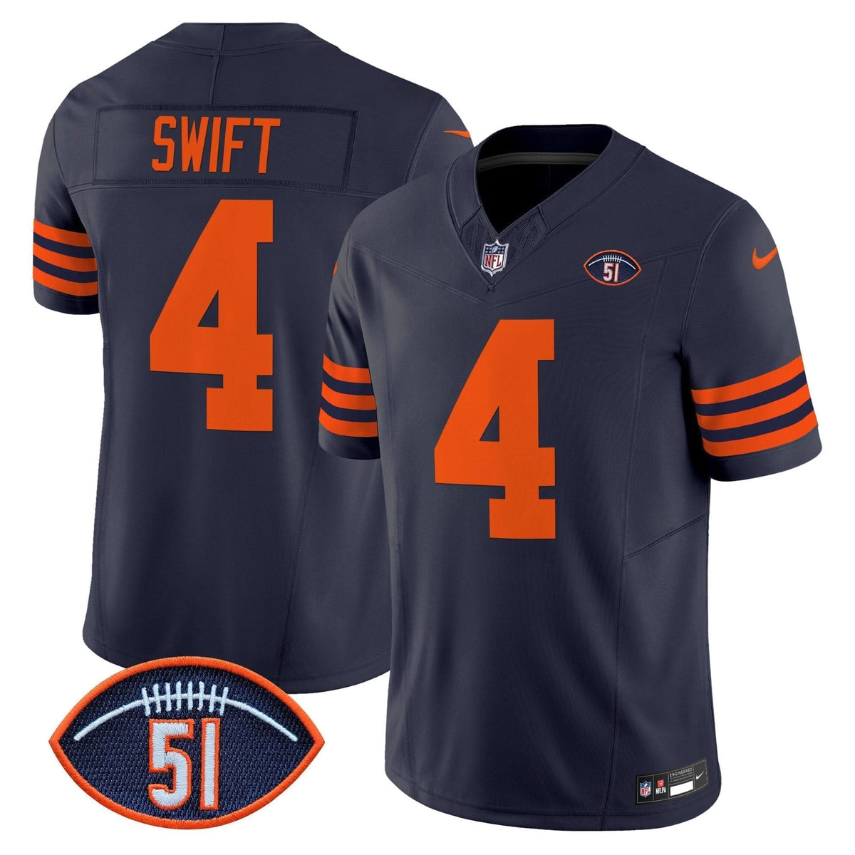 CB Dick Butkus Patch Throwback Vapor Limited Jersey - image 17