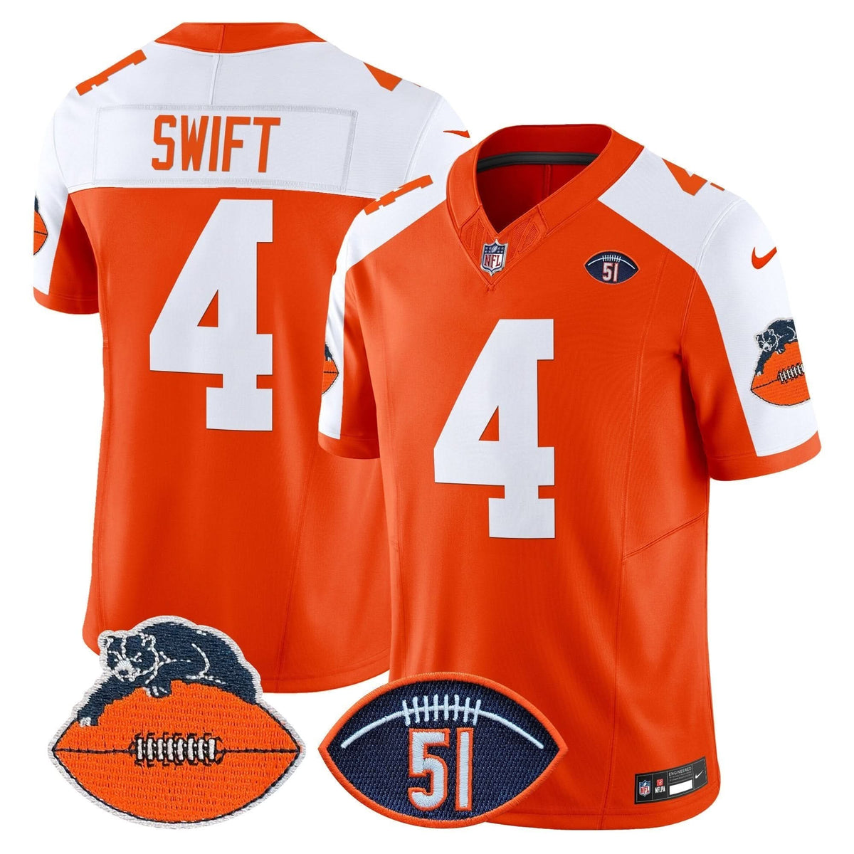 CB Dick Butkus Patch Throwback Vapor Limited Jersey - image 10