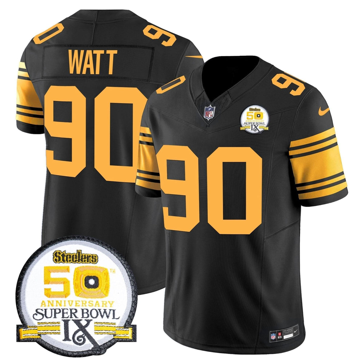 PIT 50th Anniversary Of Super Bowl IX Patch Vapor Limited Jersey - image 53