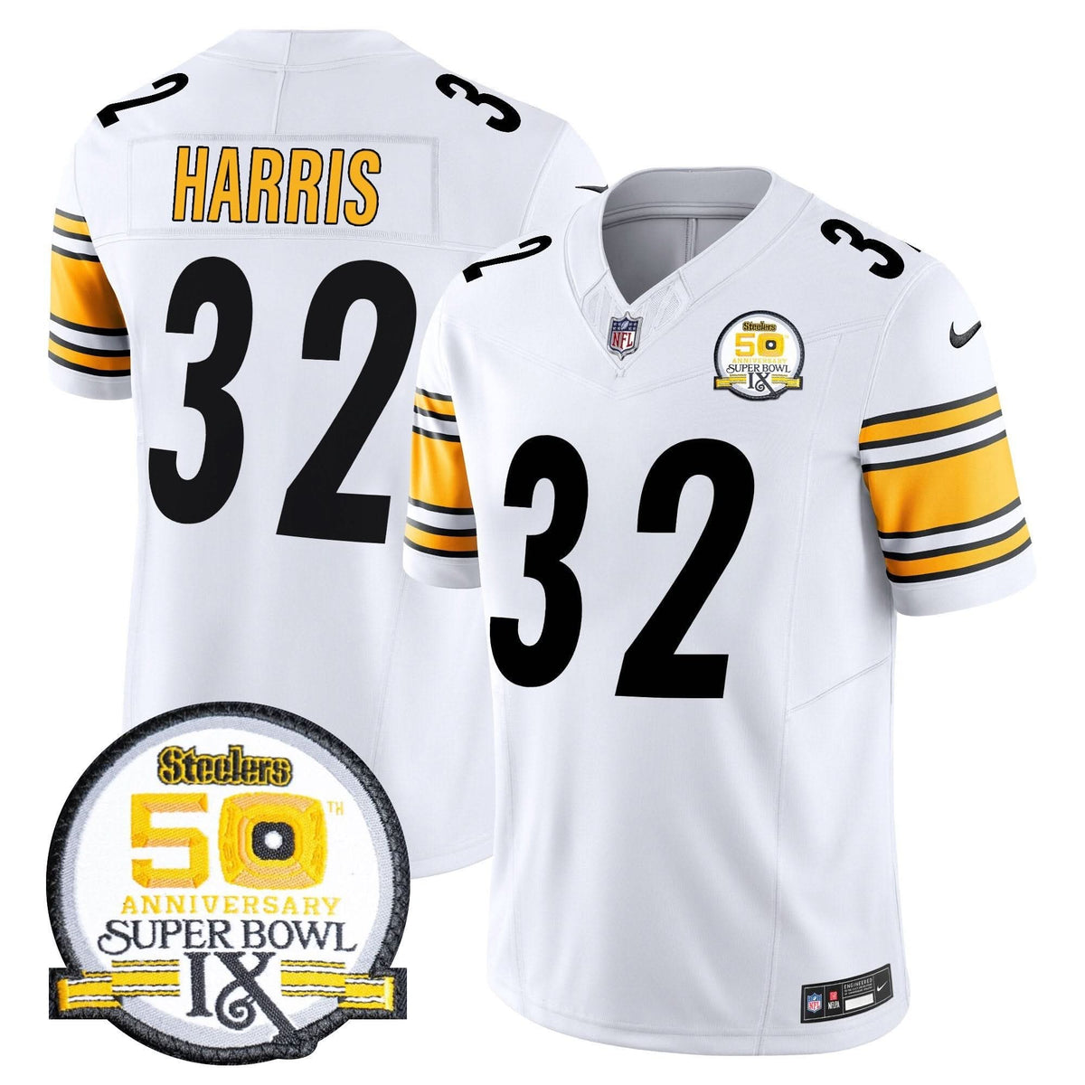 PIT 50th Anniversary Of Super Bowl IX Patch Vapor Limited Jersey - image 38