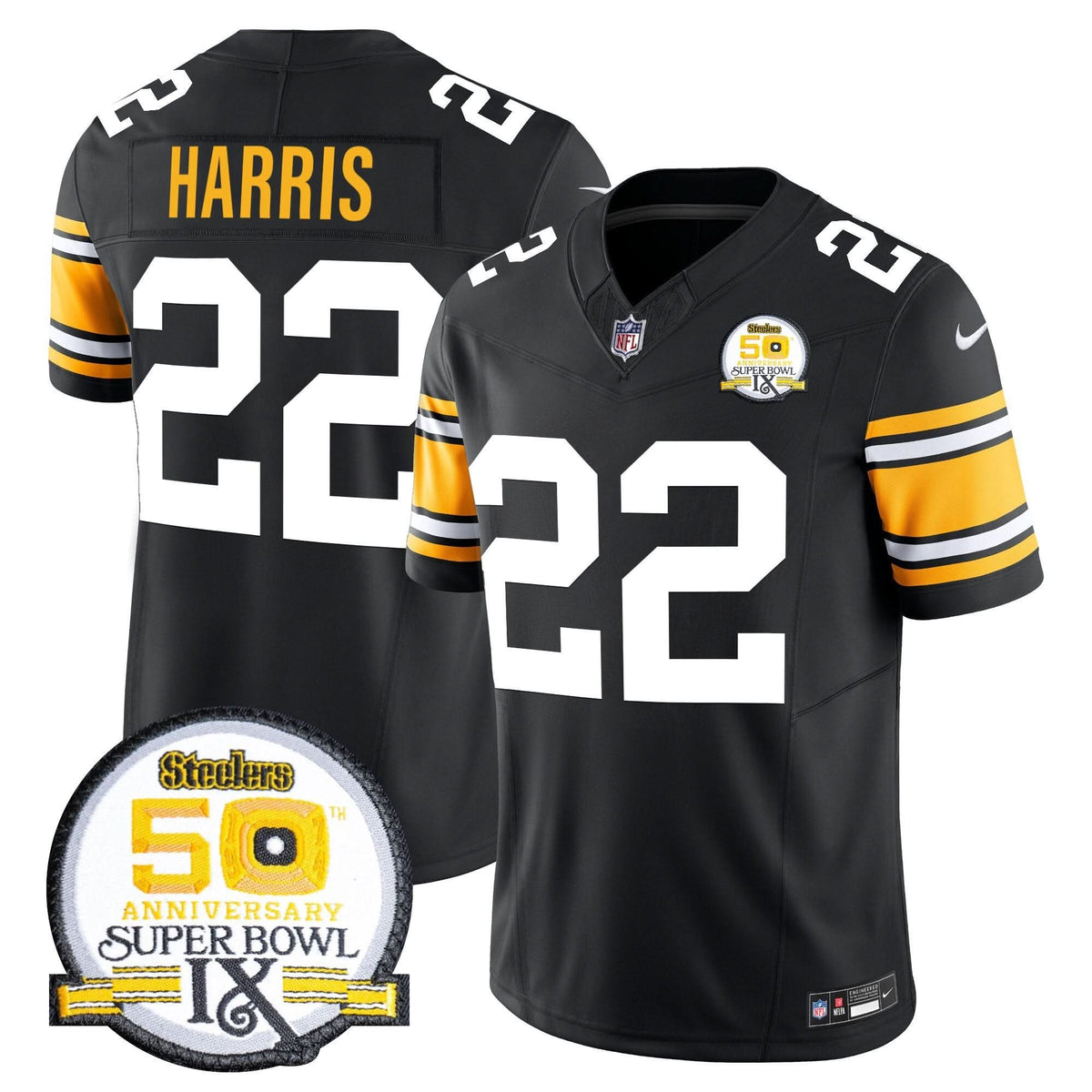 PIT 50th Anniversary Of Super Bowl IX Patch Vapor Limited Jersey - image 5