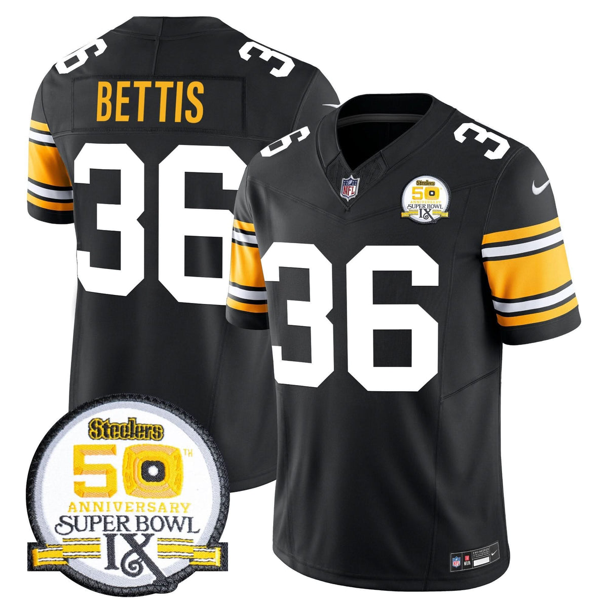 PIT 50th Anniversary Of Super Bowl IX Patch Vapor Limited Jersey - image 9