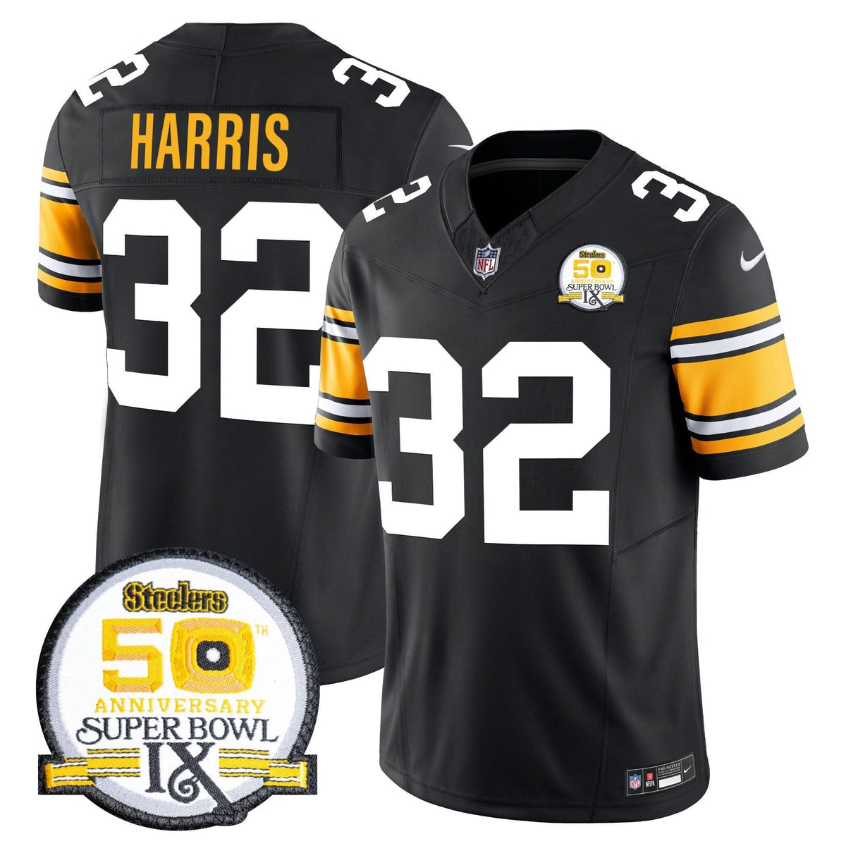 PIT 50th Anniversary Of Super Bowl IX Patch Vapor Limited Jersey - image 8