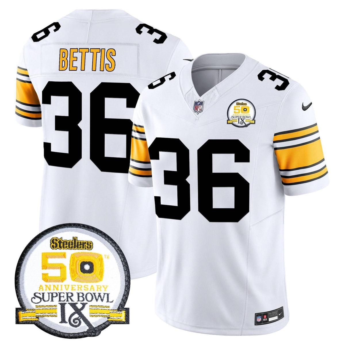PIT 50th Anniversary Of Super Bowl IX Patch Vapor Limited Jersey - image 19