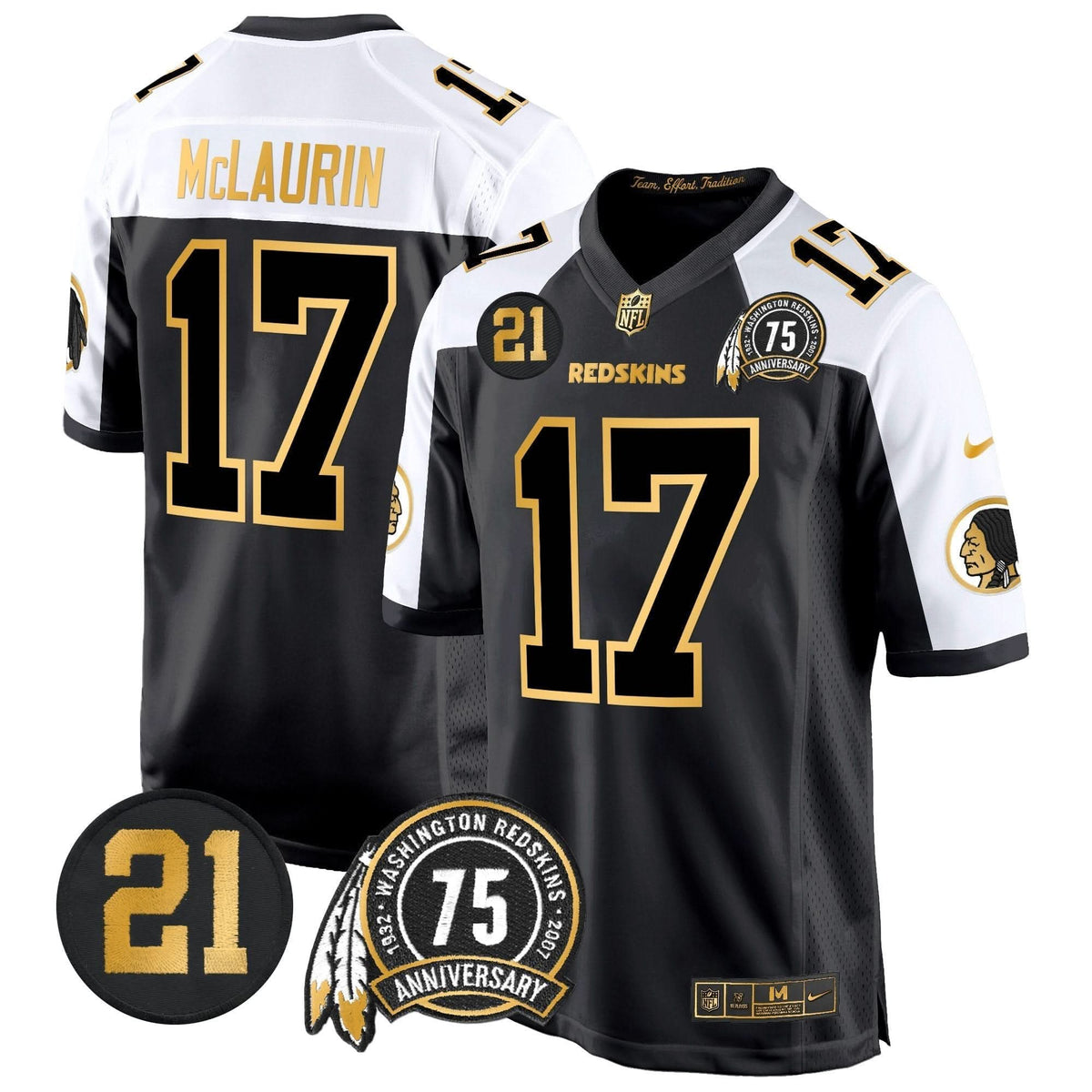 WR 75th & Sean Taylor Patch Gold Game Jersey - image 6