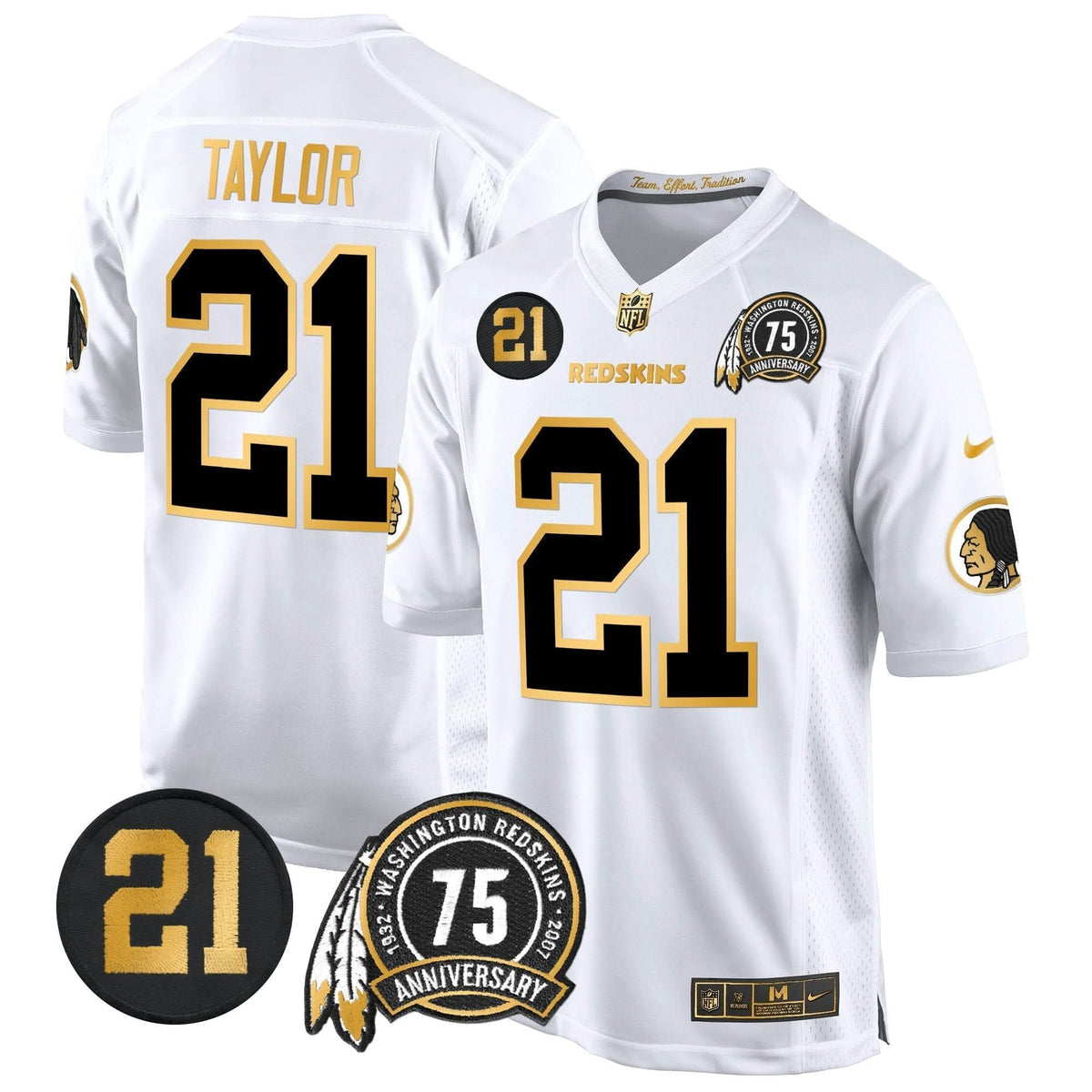 WR 75th & Sean Taylor Patch Gold Game Jersey - image 9