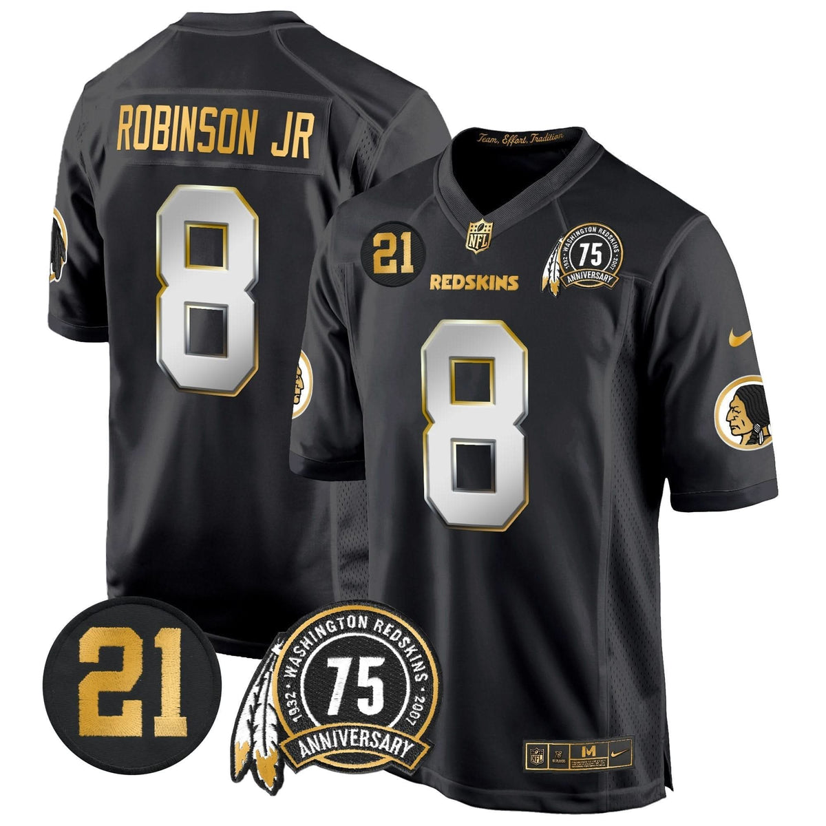 WR 75th & Sean Taylor Patch Gold Game Jersey - image 24