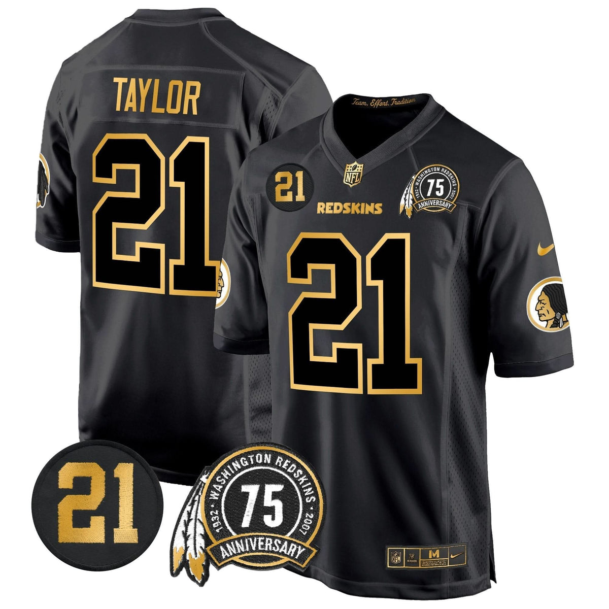 WR 75th & Sean Taylor Patch Gold Game Jersey - image 16
