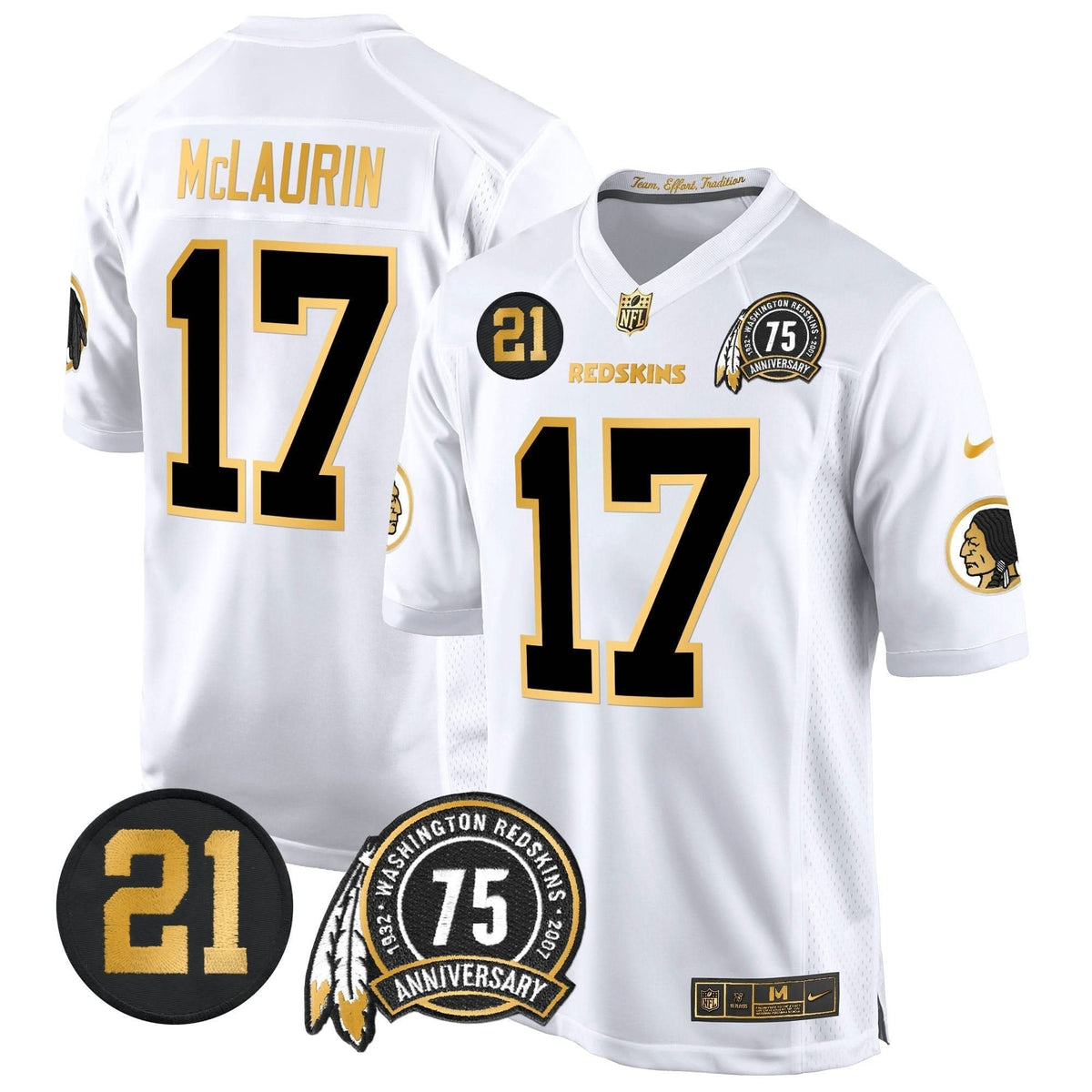 WR 75th & Sean Taylor Patch Gold Game Jersey - image 13