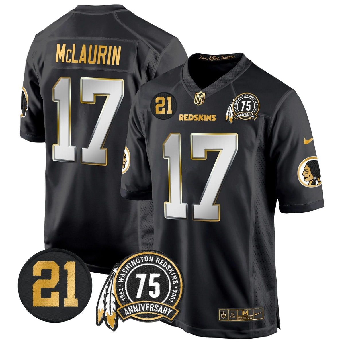 WR 75th & Sean Taylor Patch Gold Game Jersey - image 27