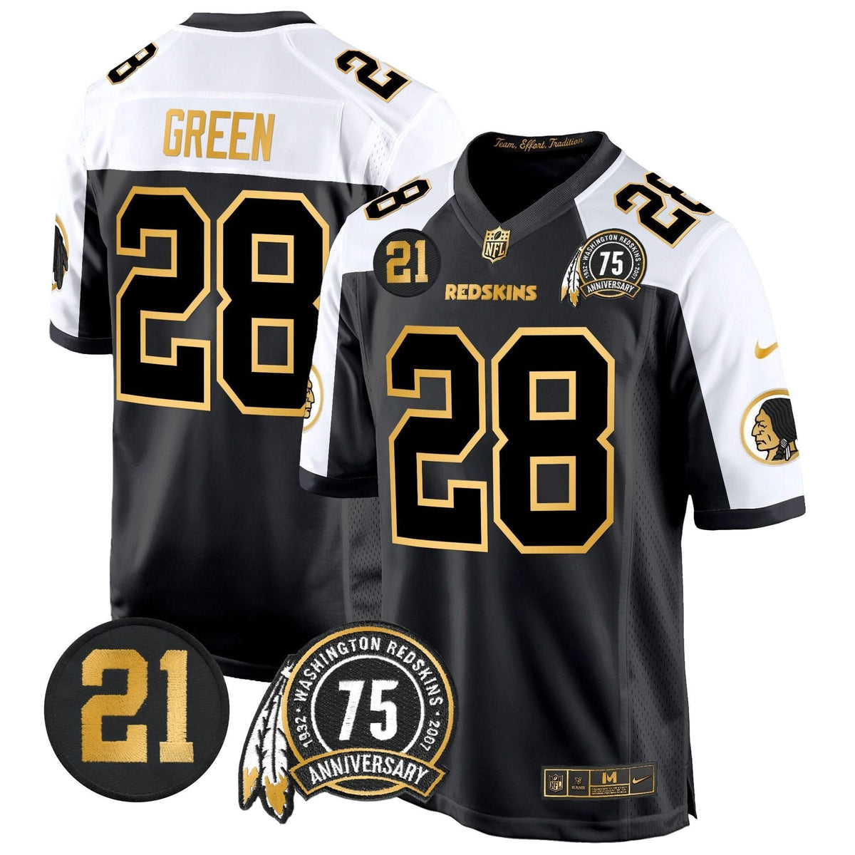 WR 75th & Sean Taylor Patch Gold Game Jersey - image 7
