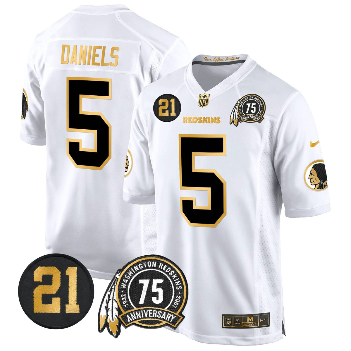 WR 75th & Sean Taylor Patch Gold Game Jersey - image 8