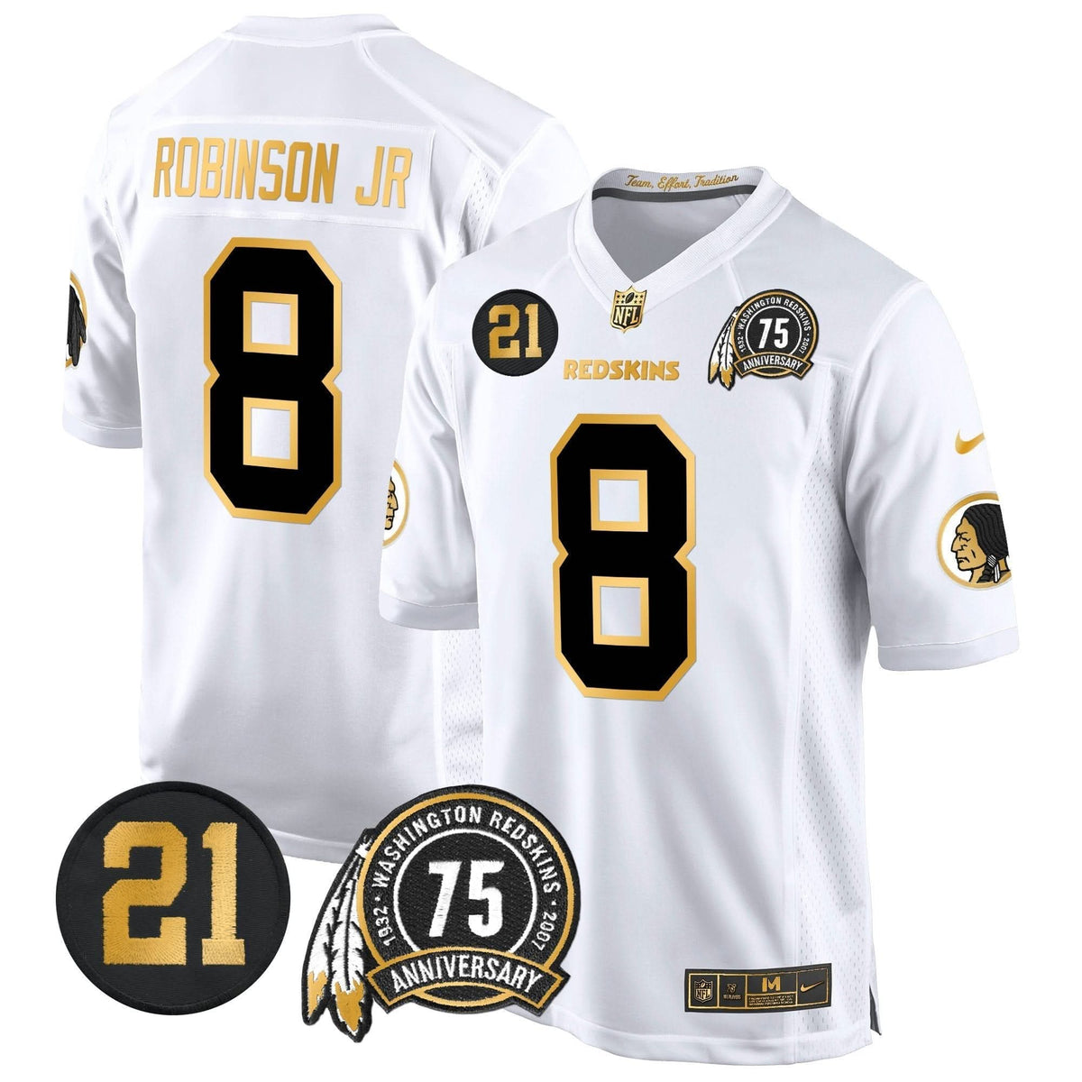 WR 75th & Sean Taylor Patch Gold Game Jersey - image 10