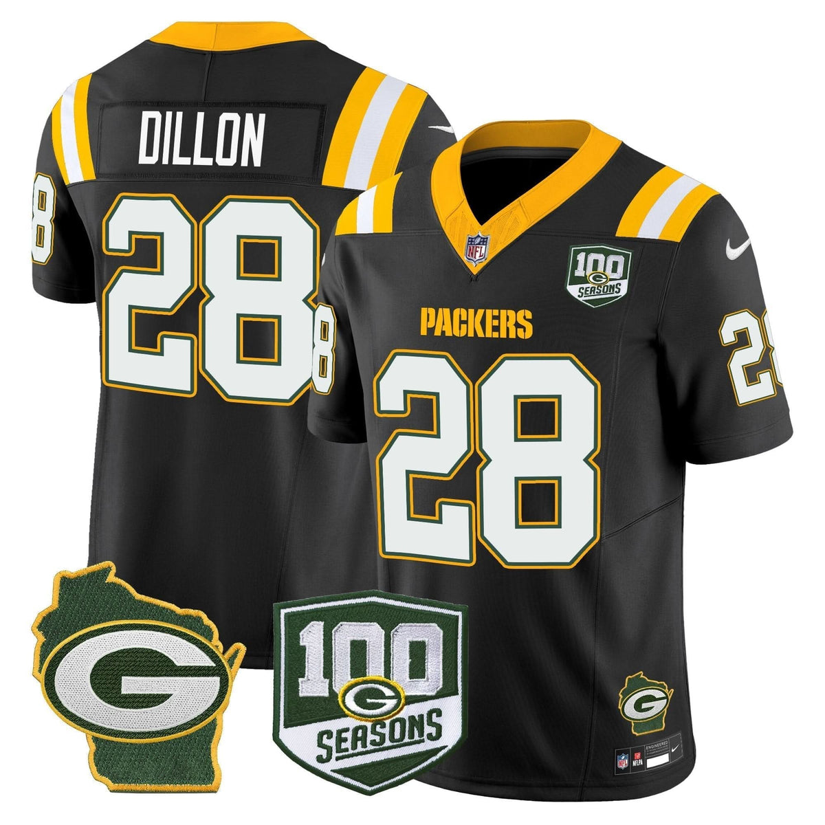 GB 100th Season & Home Patch Vapor Limited Jersey - image 31