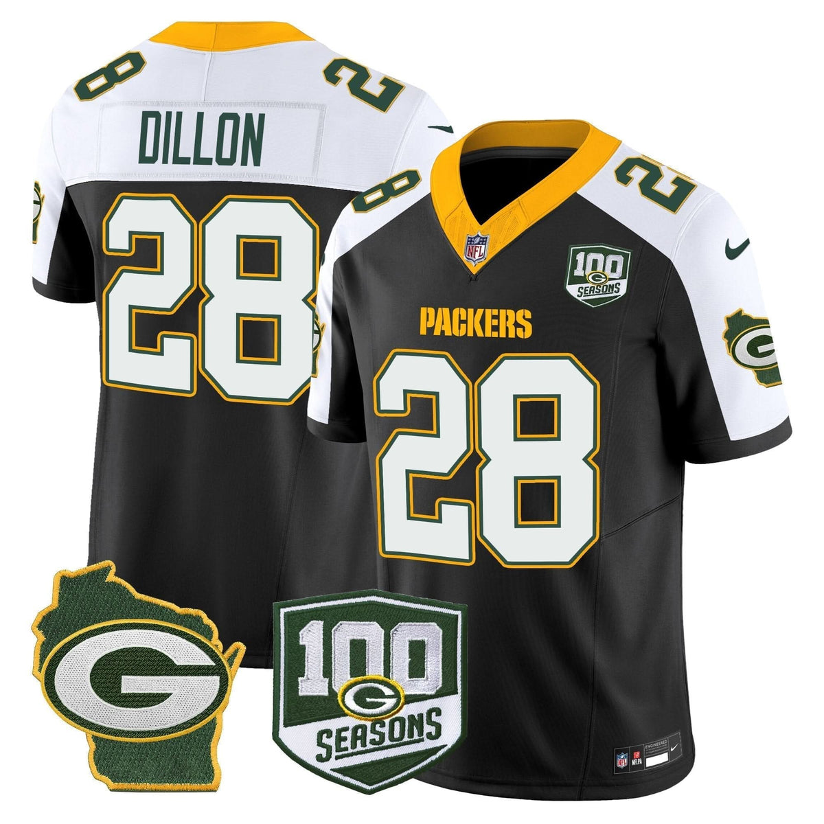 GB 100th Season & Home Patch Vapor Limited Jersey - image 3
