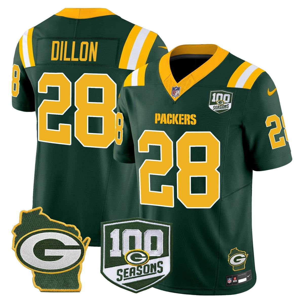 GB 100th Season & Home Patch Vapor Limited Jersey - image 17